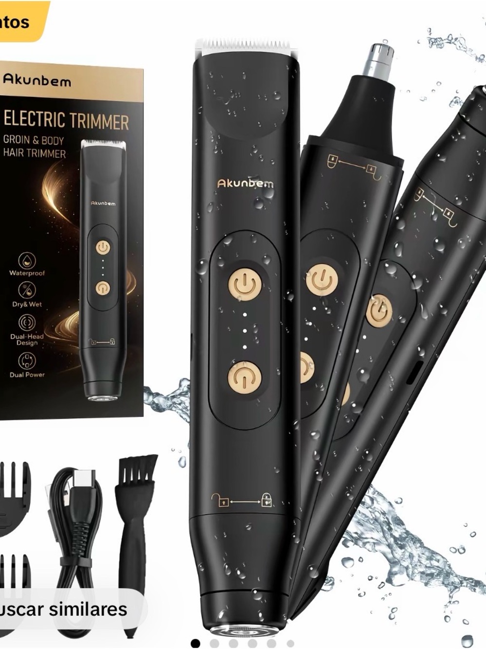 Black Electric Grooming Trimmer for Men